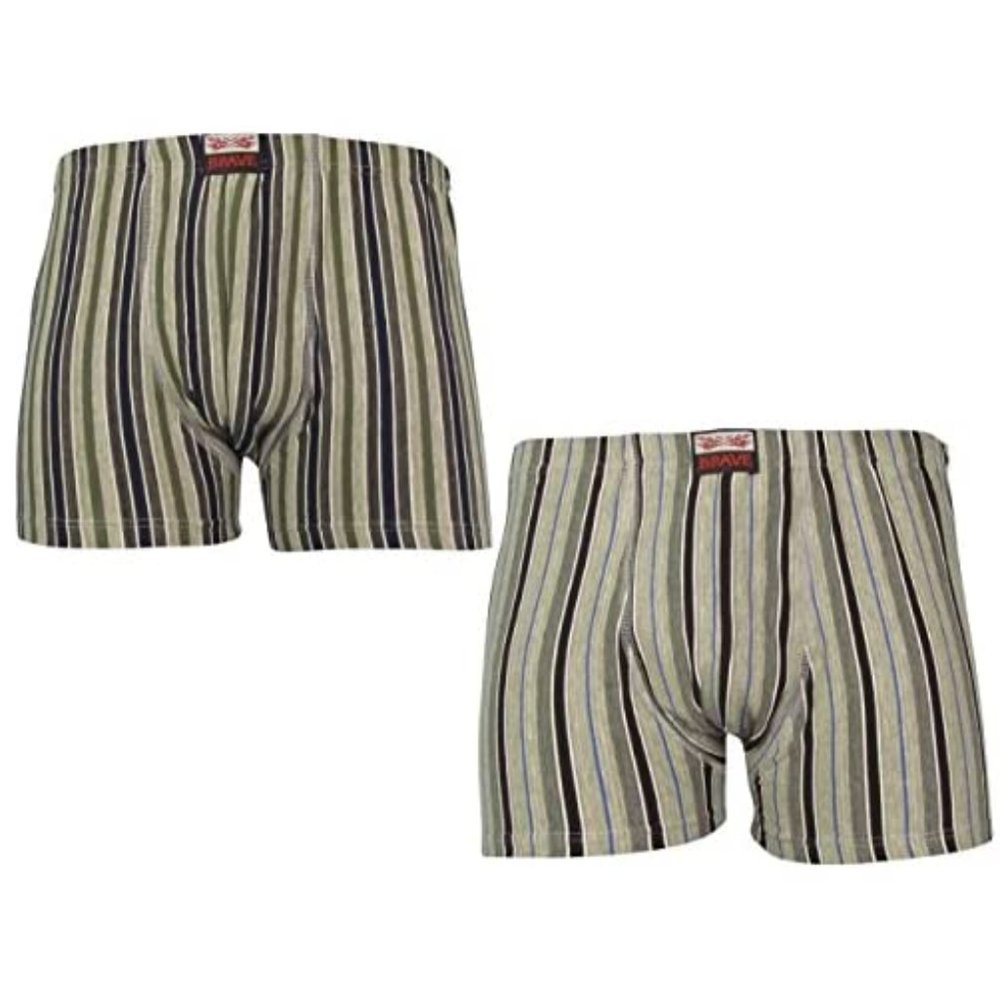 Men's 2 Pack Cotton Trunk Boxer Briefs Small